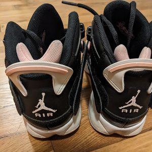 Air Jordans, Black Pink and White, Size 6.5 Youth (equivalent to 8 women's)
